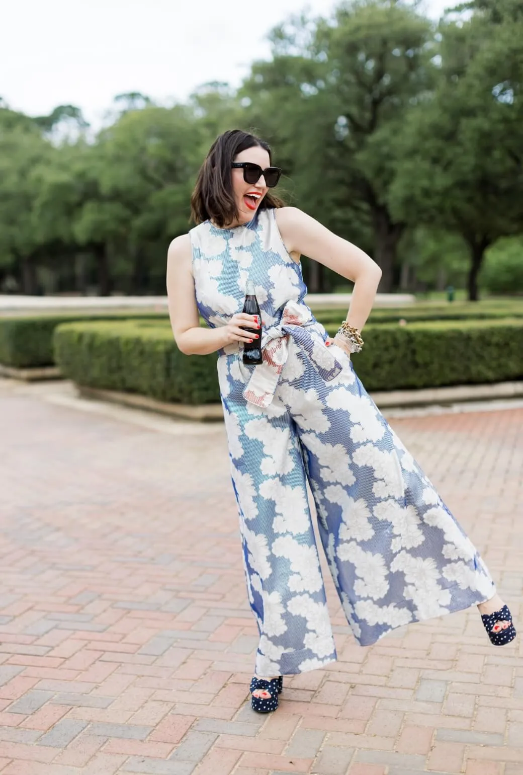 Buru x Val The Royale Jumpsuit - Navy Floral Brocade easy charm