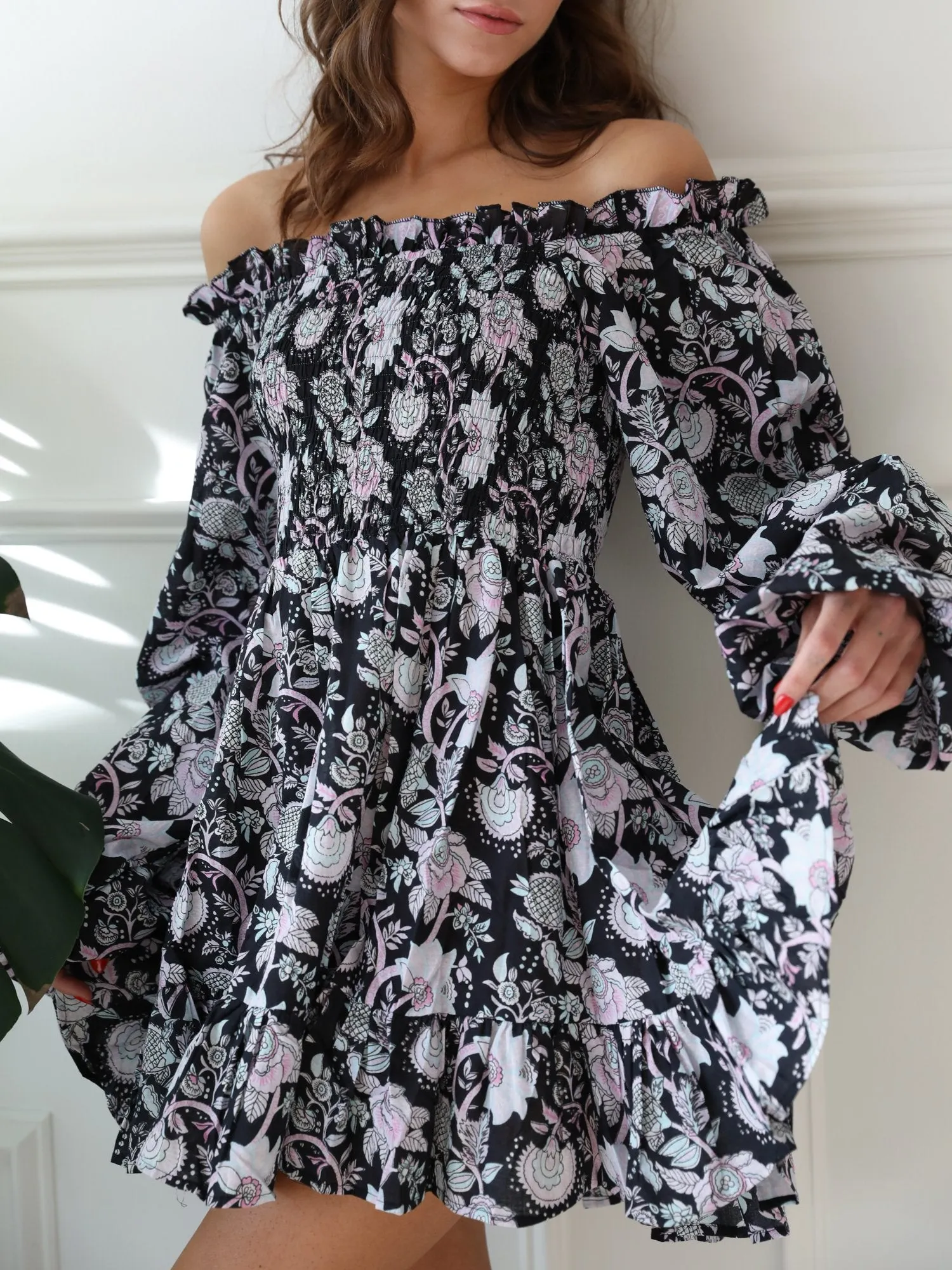 Calista Dress in Tropical Night refined feel