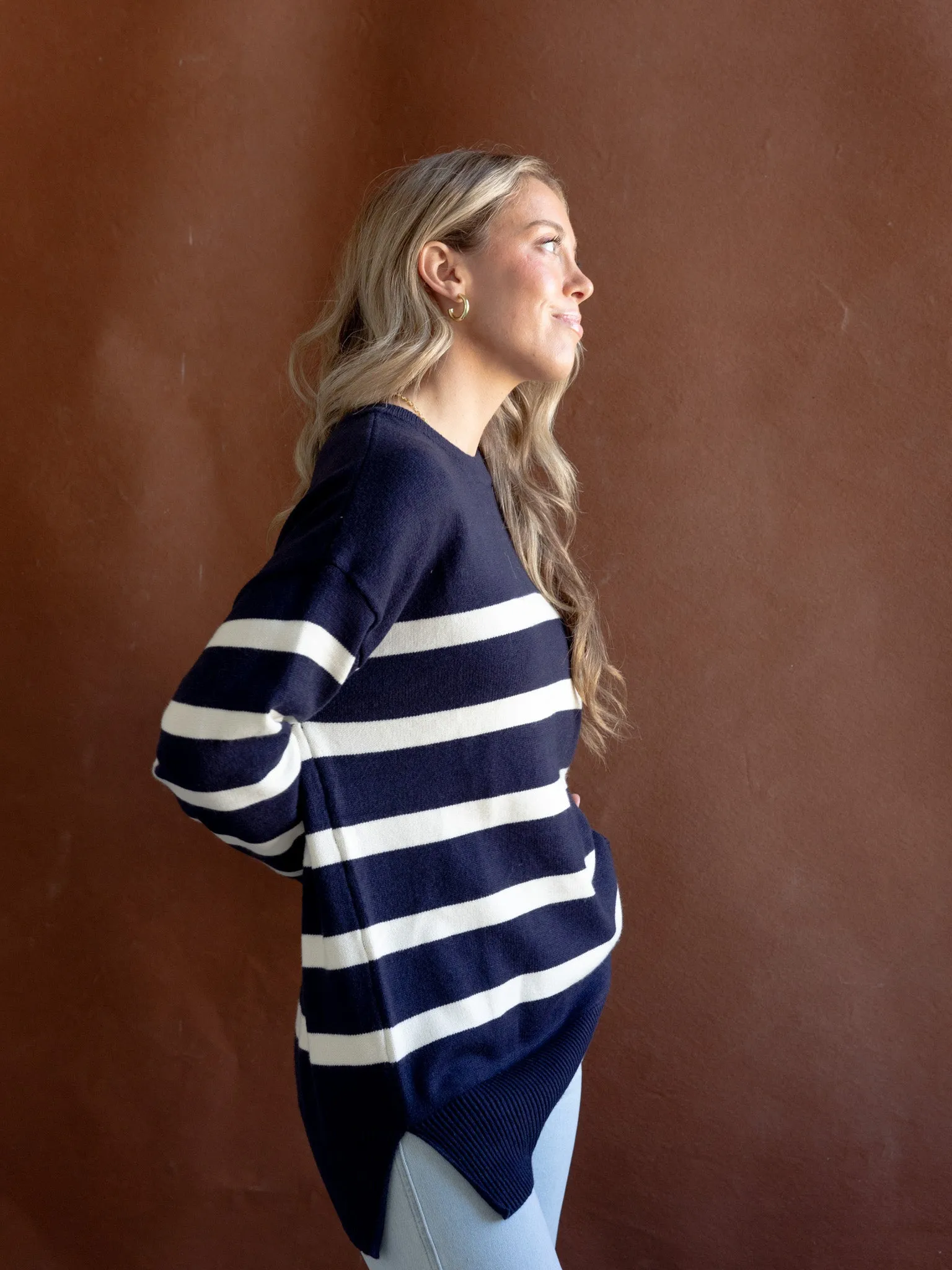 Cape Stripe Knit Navy Street Calm