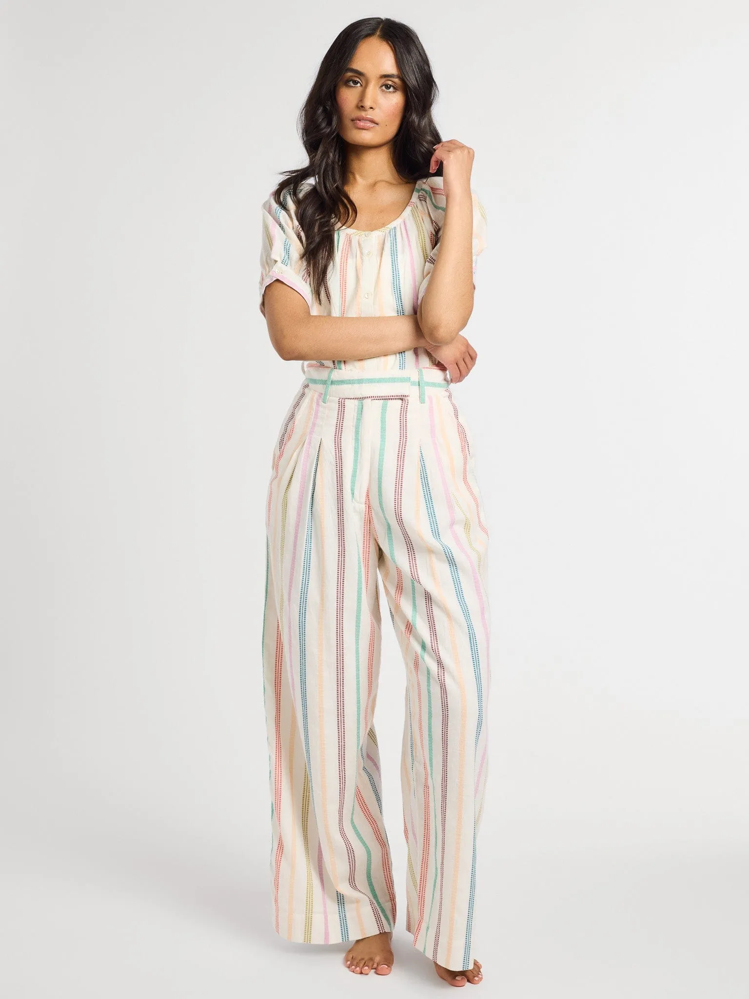 Cara Pant in Mallorca Stripe easy fit