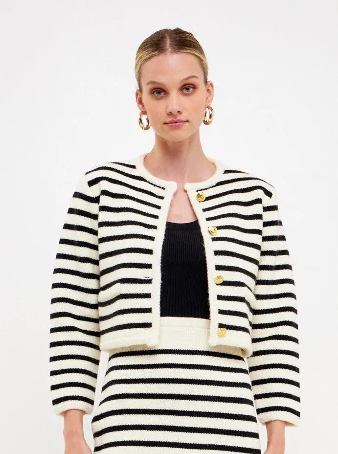 Cara Striped Cardigan dusk light