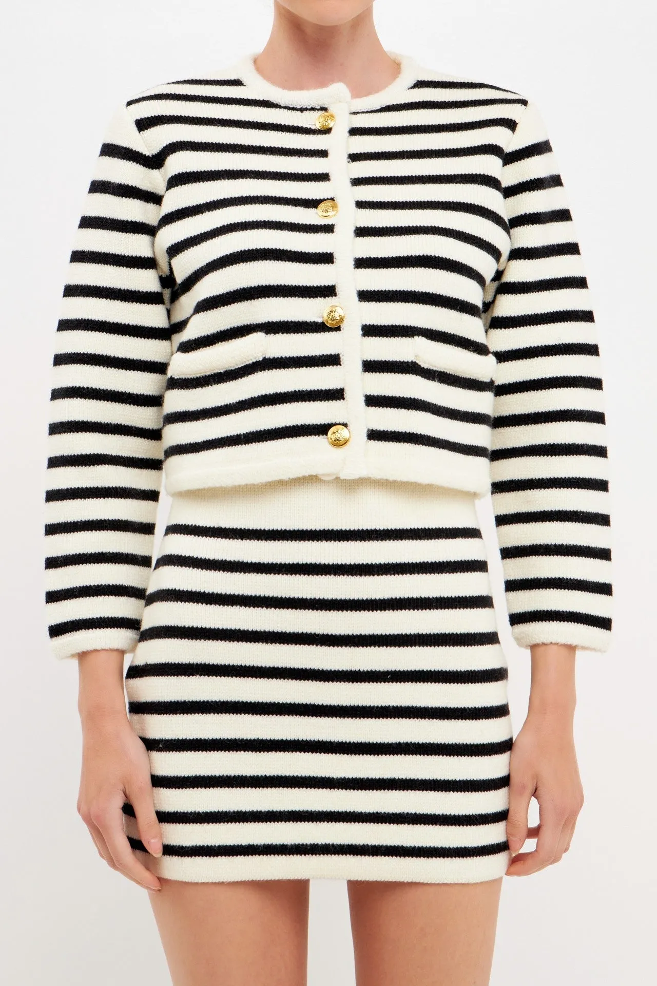 Cara Striped Cardigan calm gaze