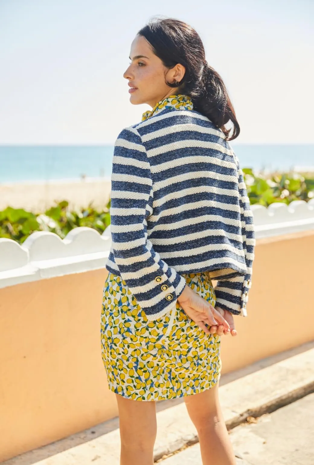 Cardigan Blazer - Navy Rope quick throw