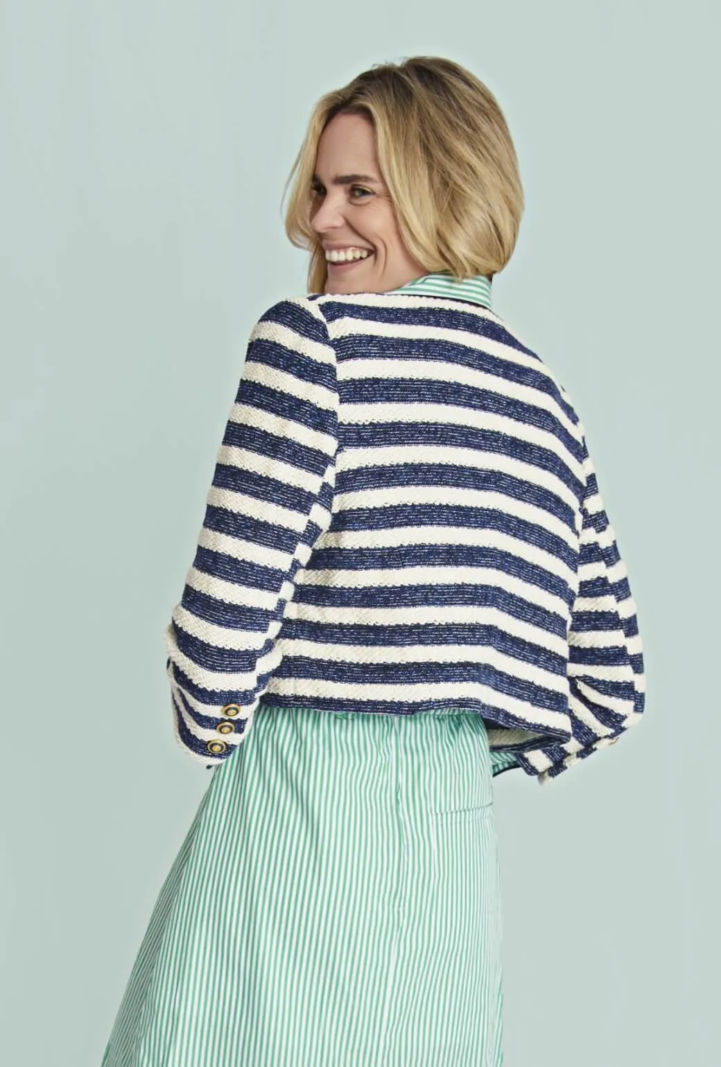 Cardigan Blazer - Navy Rope focused fit