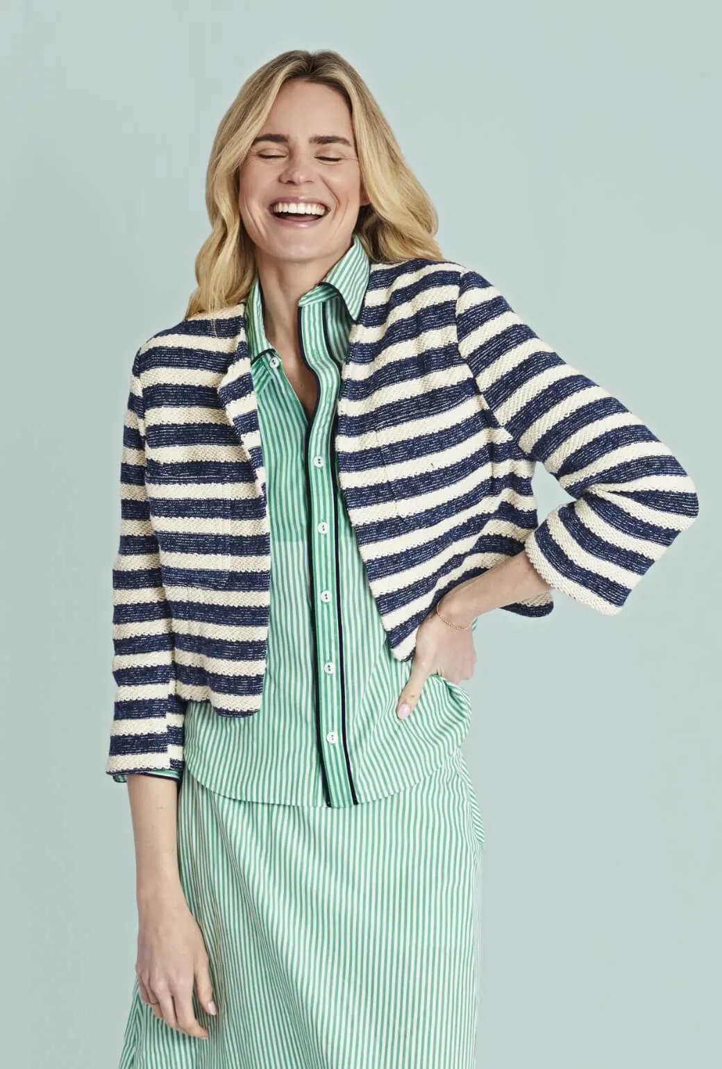 Cardigan Blazer - Navy Rope roam smart