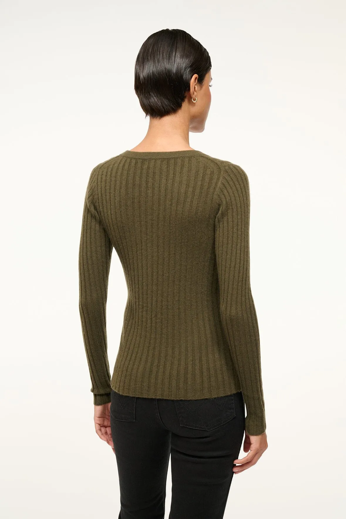 CARGO CASHMERE SWEATER | DARK OLIVE Smart Look