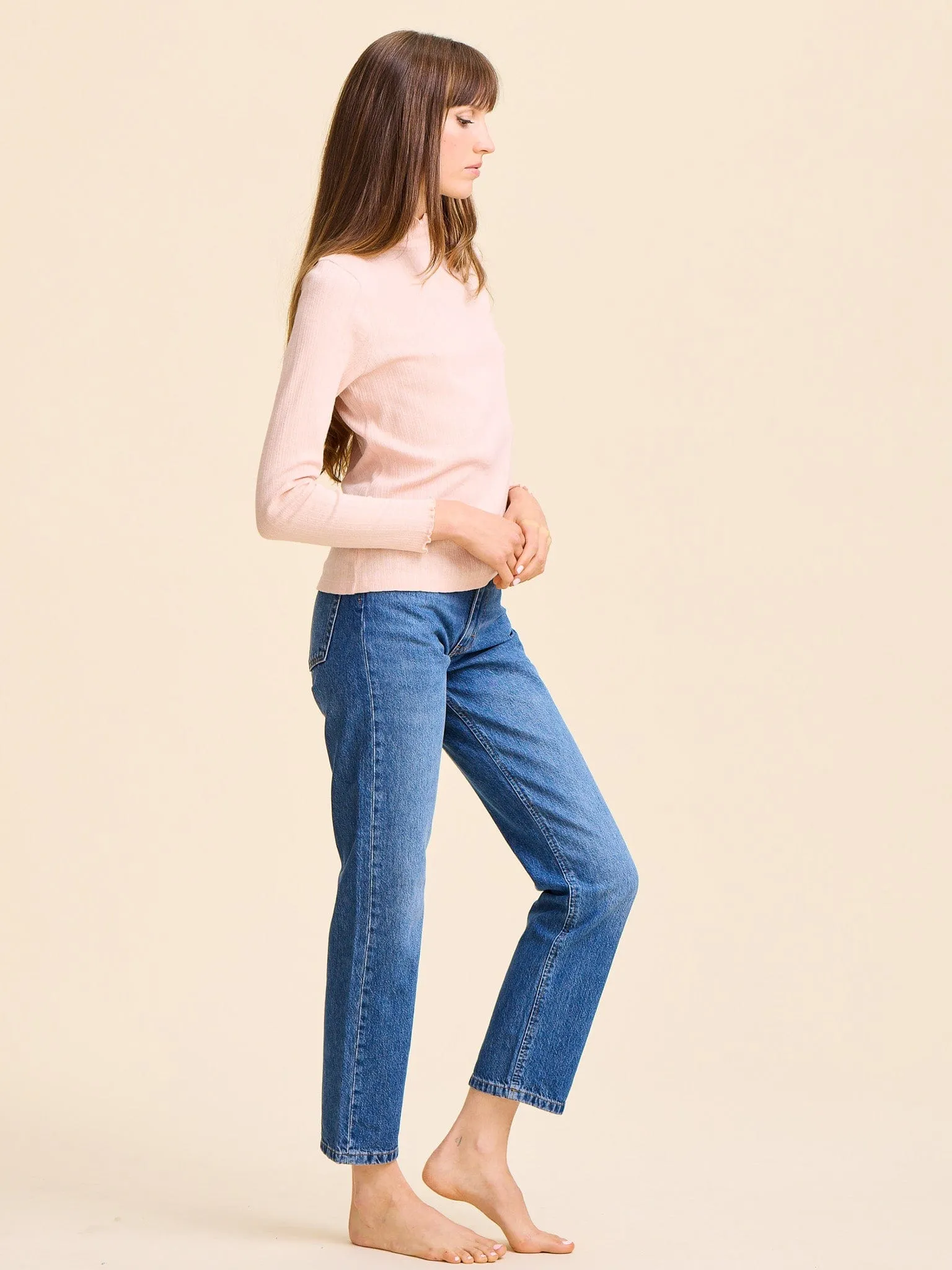 Carmela Pointelle Turtleneck in Spanish Villa Outdoor Fit