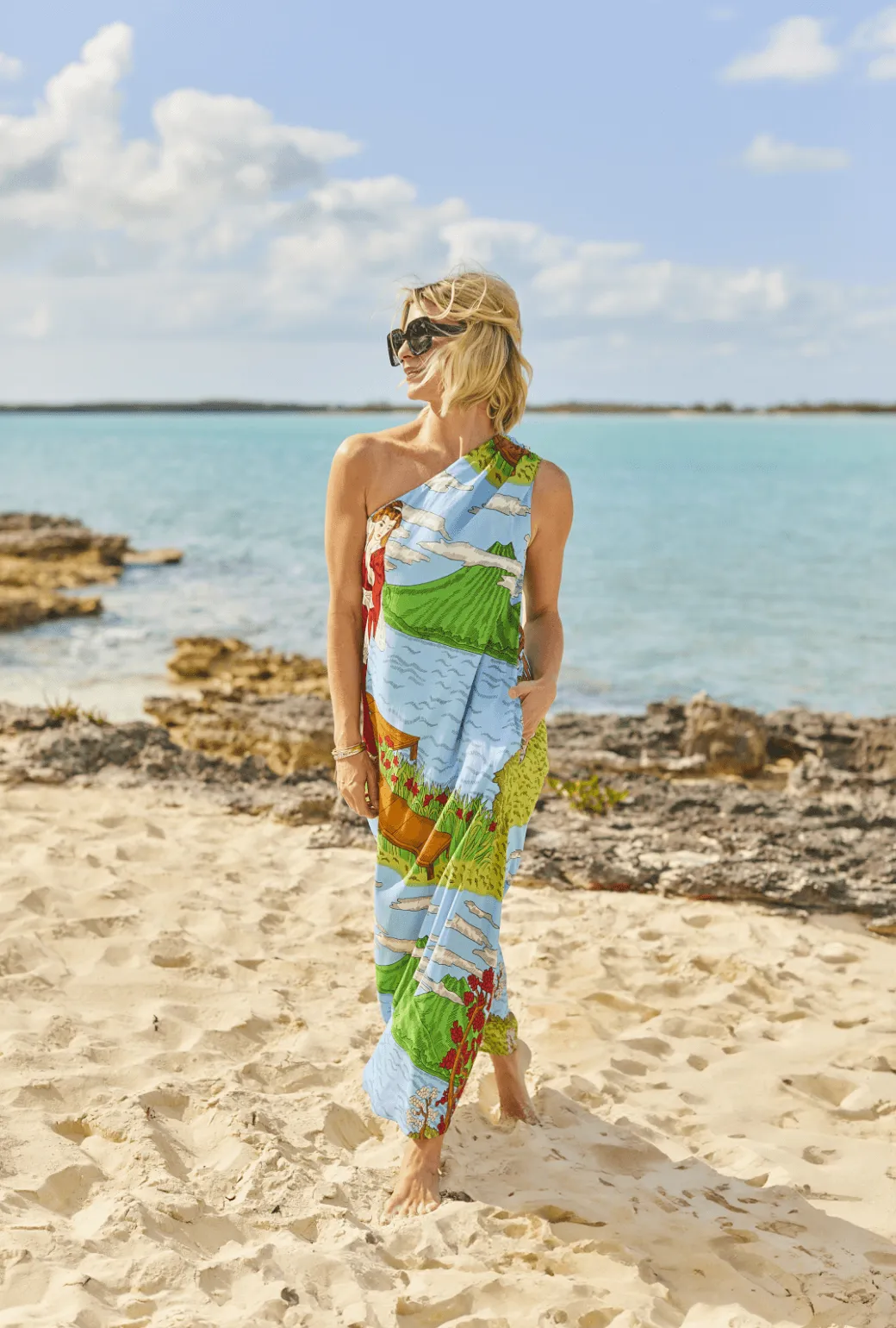 Caryatid Dress - Japanese Garden skin friendly