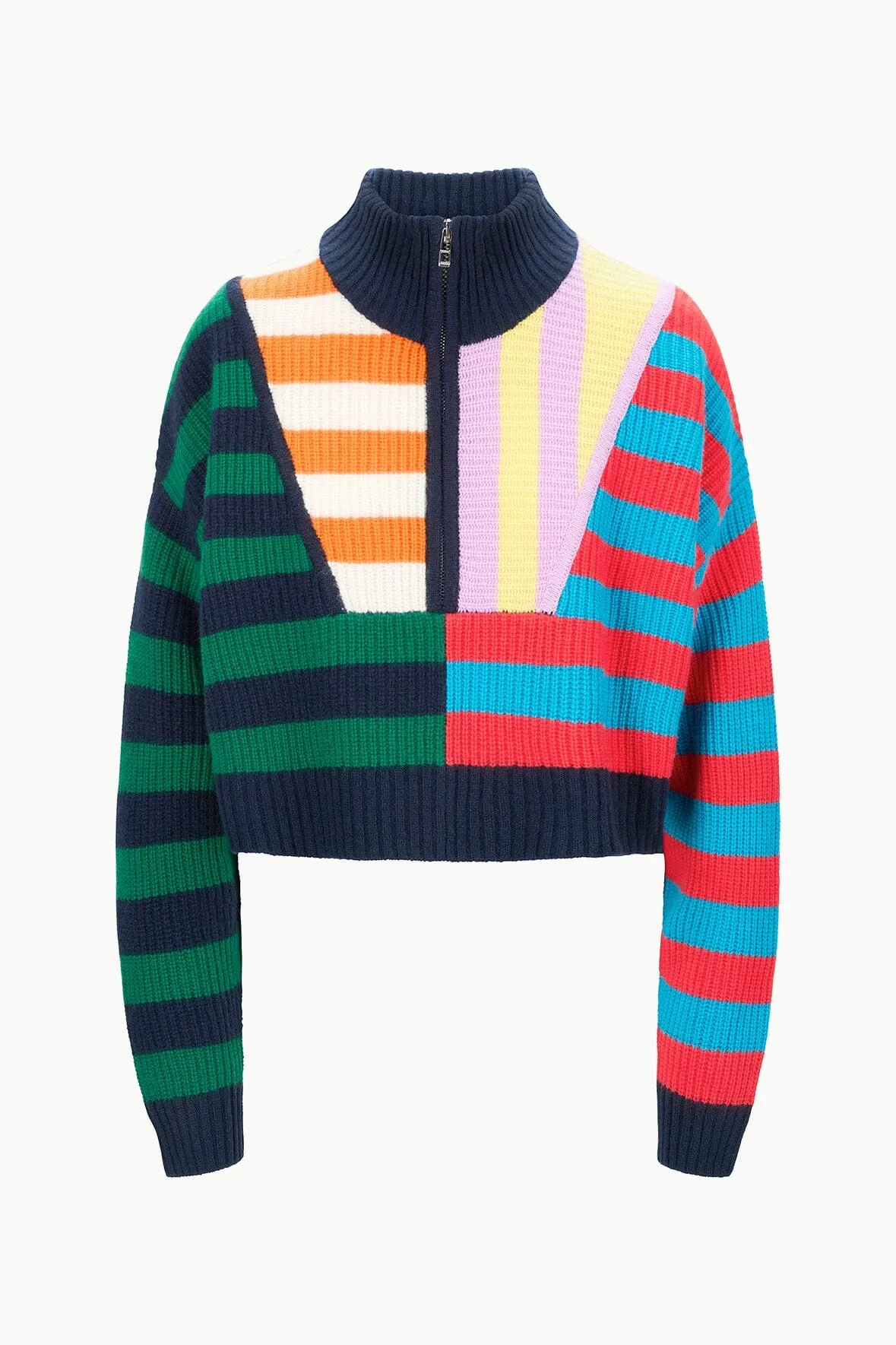 CASHMERE CROPPED HAMPTON SWEATER | CABANA STRIPE MULTI Weekend Chill