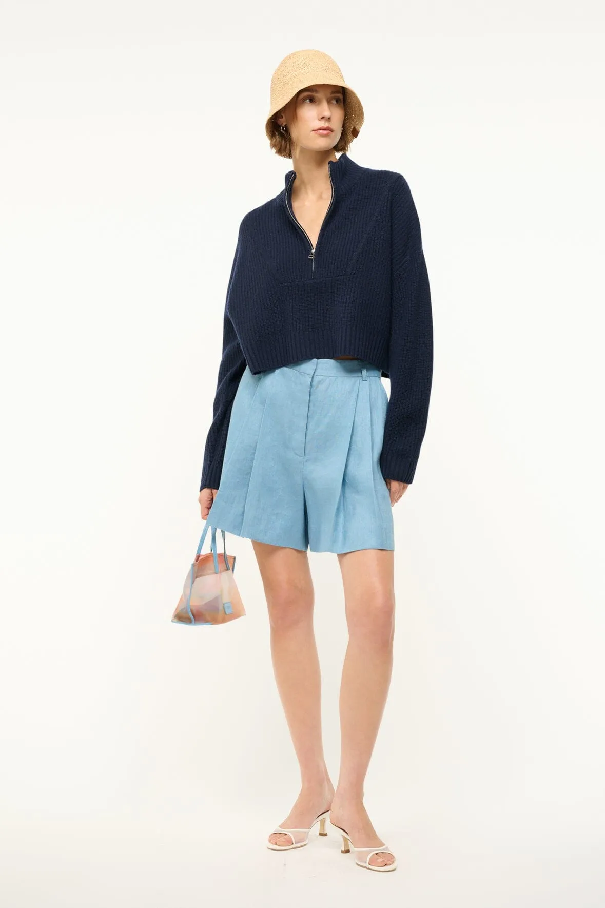 CASHMERE CROPPED HAMPTON SWEATER | NAVY Dream Fit