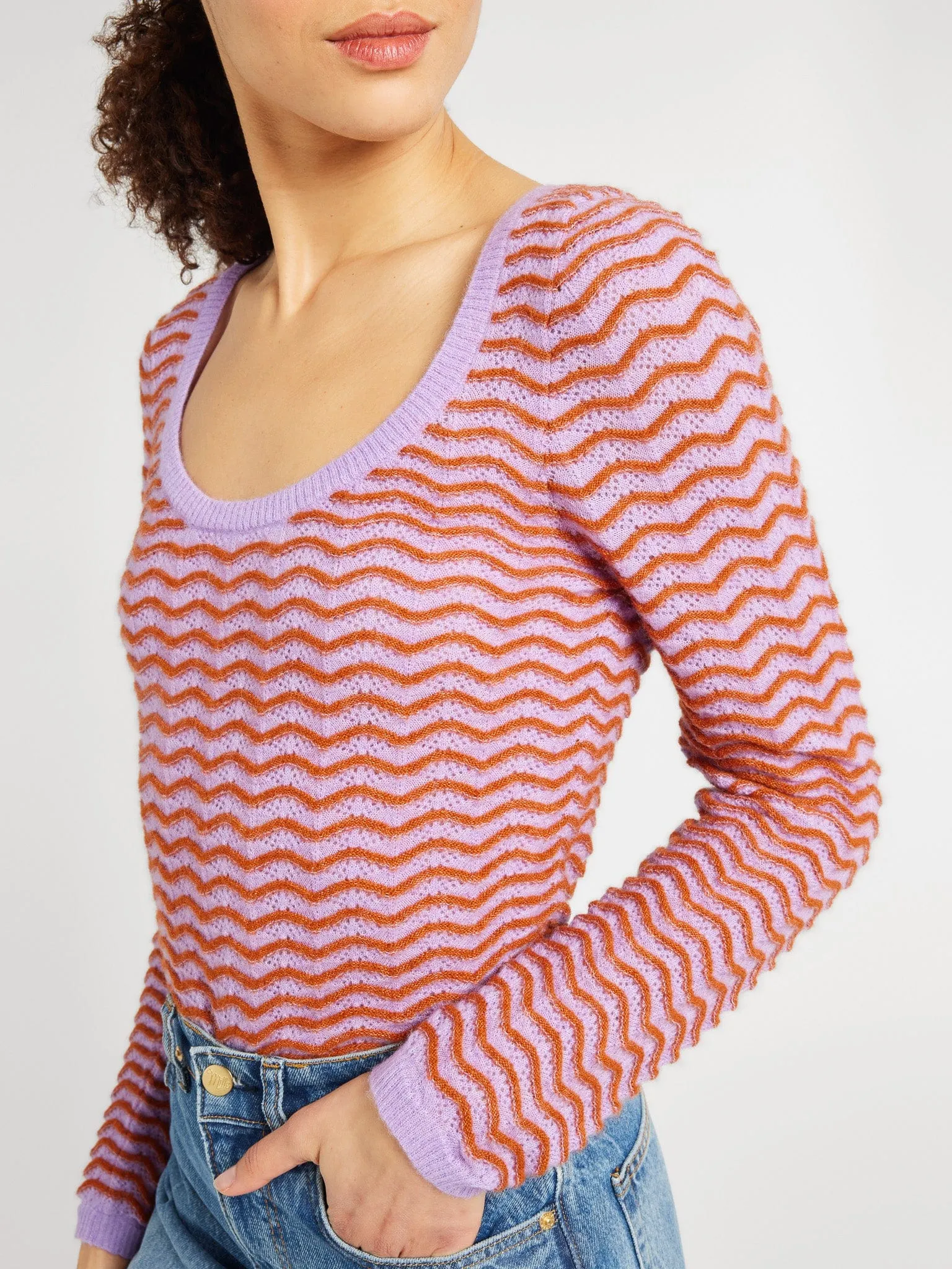 Catalina Pullover in Lavender Cocoa Touch Light