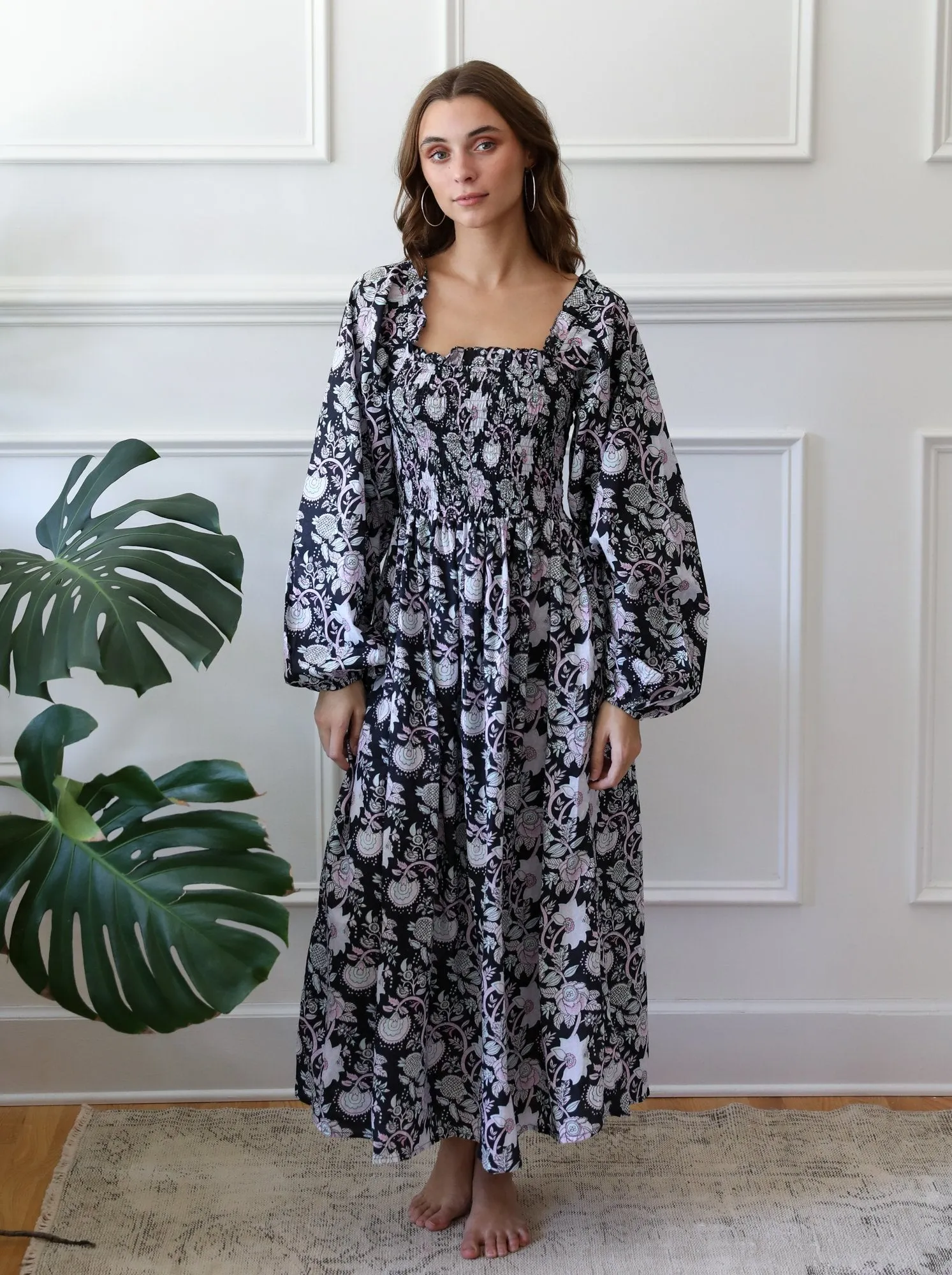Catherine Dress in Tropical Night warm weather