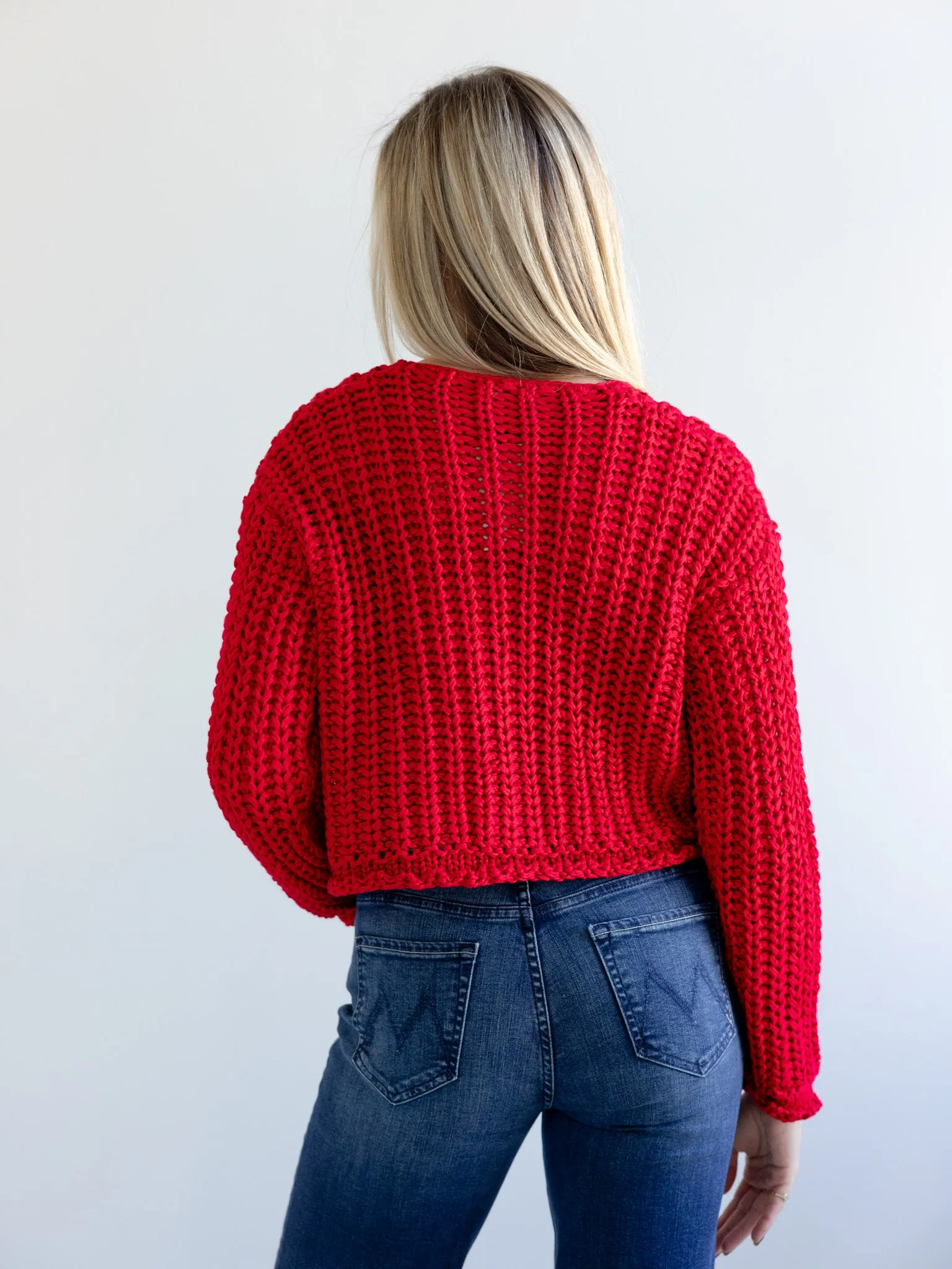 Cherry Red Cardigan Weekend Look