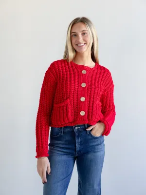 Cherry Red Cardigan Style Easy