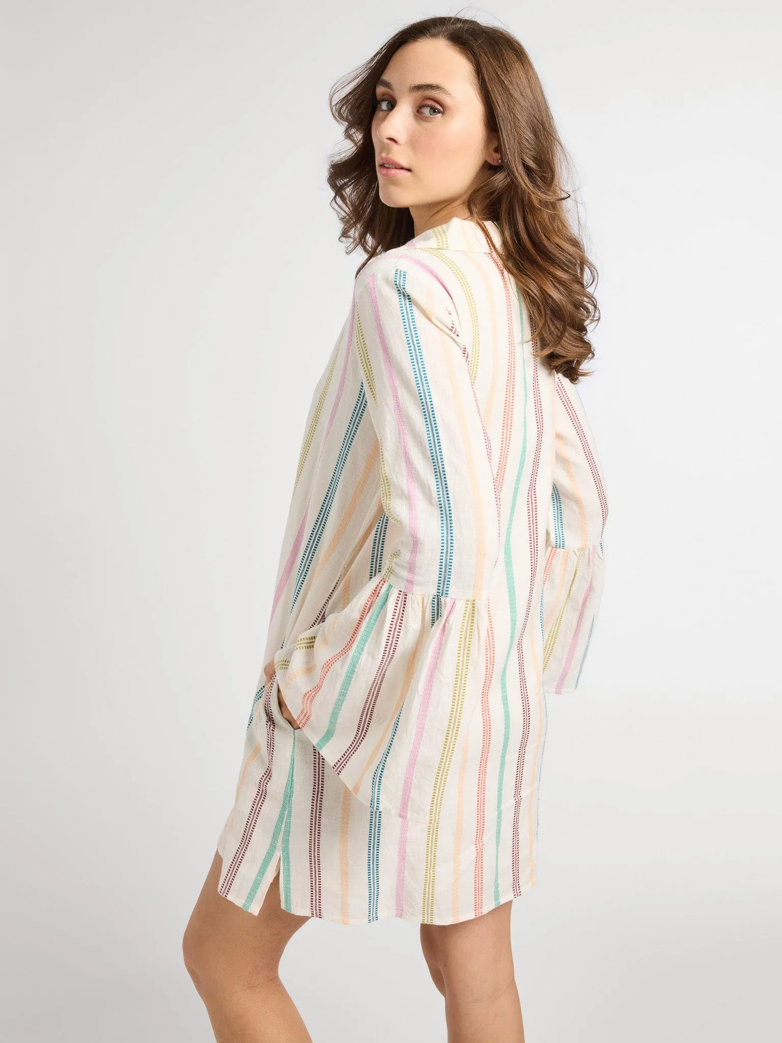Chloe Dress in Mallorca Stripe mix tone