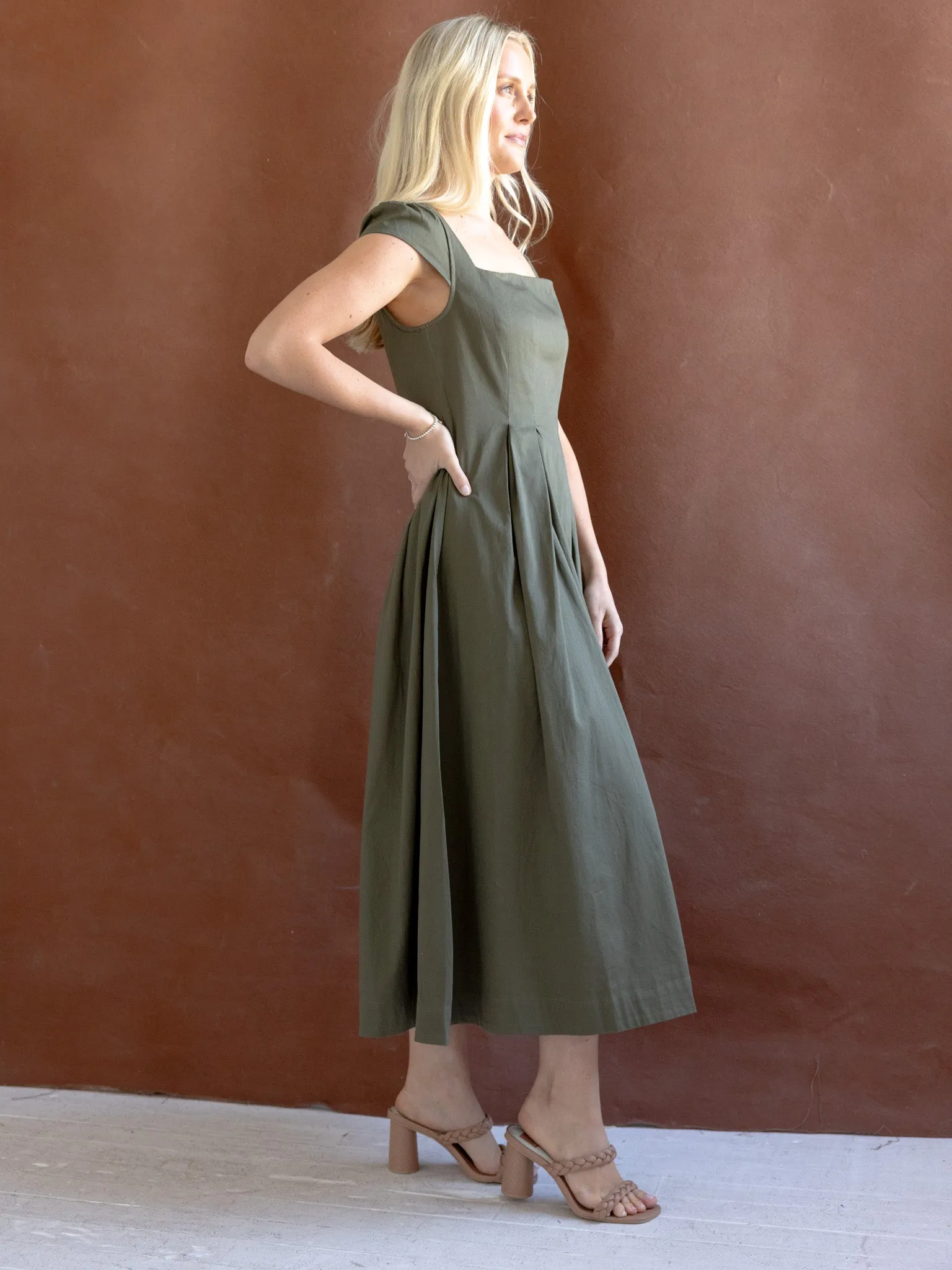 Chloe Dress - Olive gentle charm