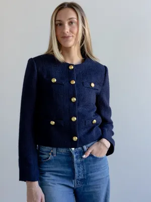 Claire Tweed Button Jacket dawn touch