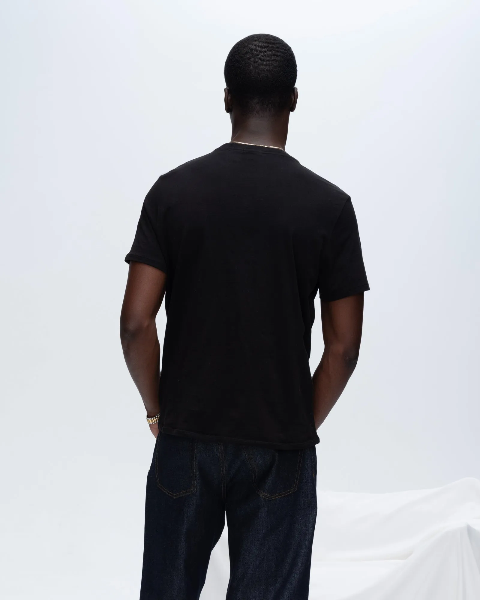 Classic Jersey Crew Neck Tee - Black youth vibe