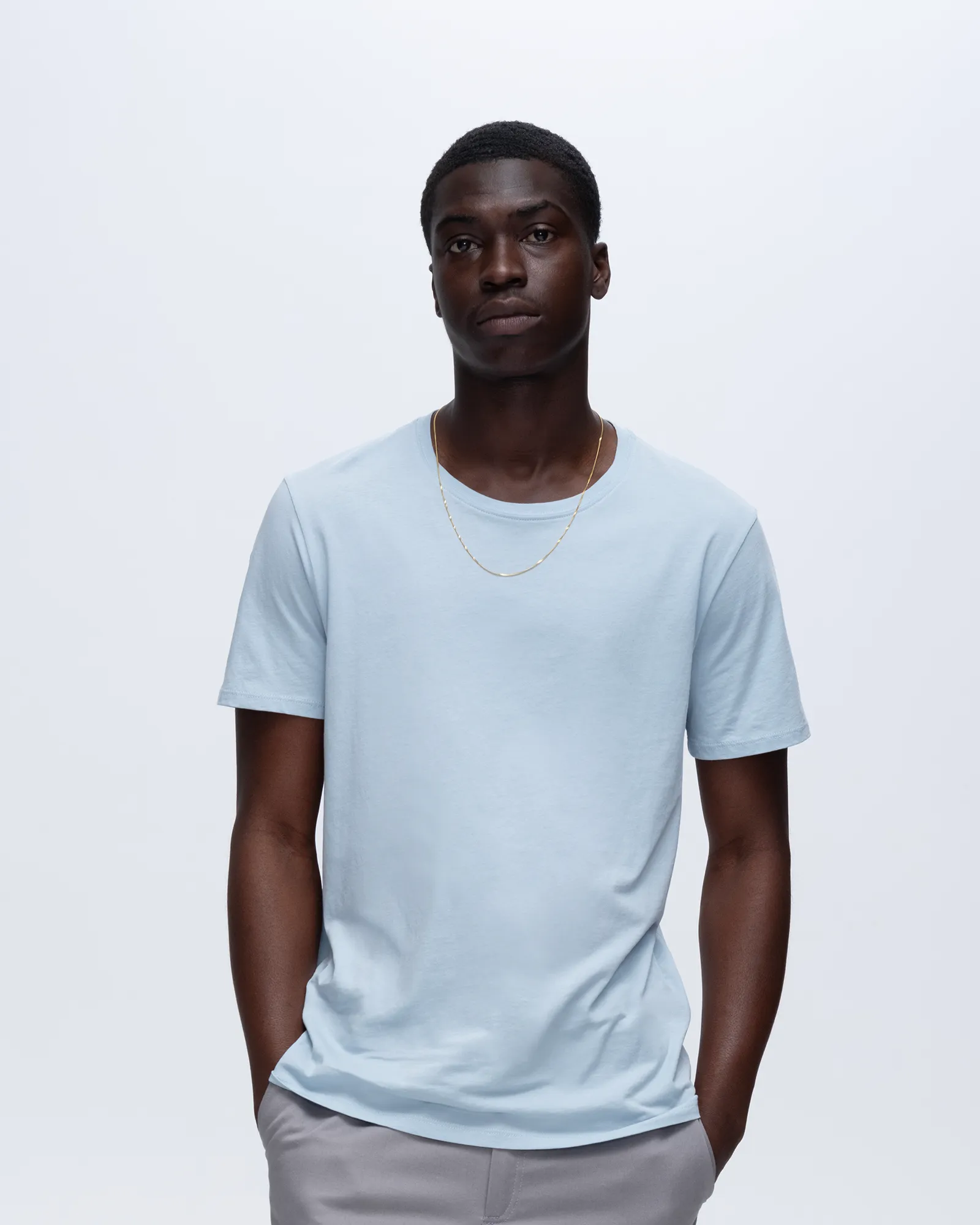 Classic Jersey Crew Neck Tee - Blue summer vibes
