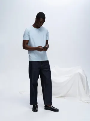 Classic Jersey Crew Neck Tee - Blue weekend look