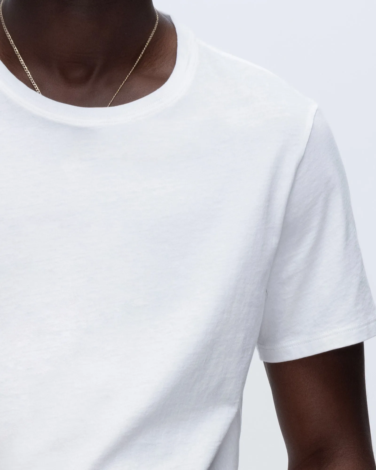 Classic Jersey Crew Neck Tee - White basic fit