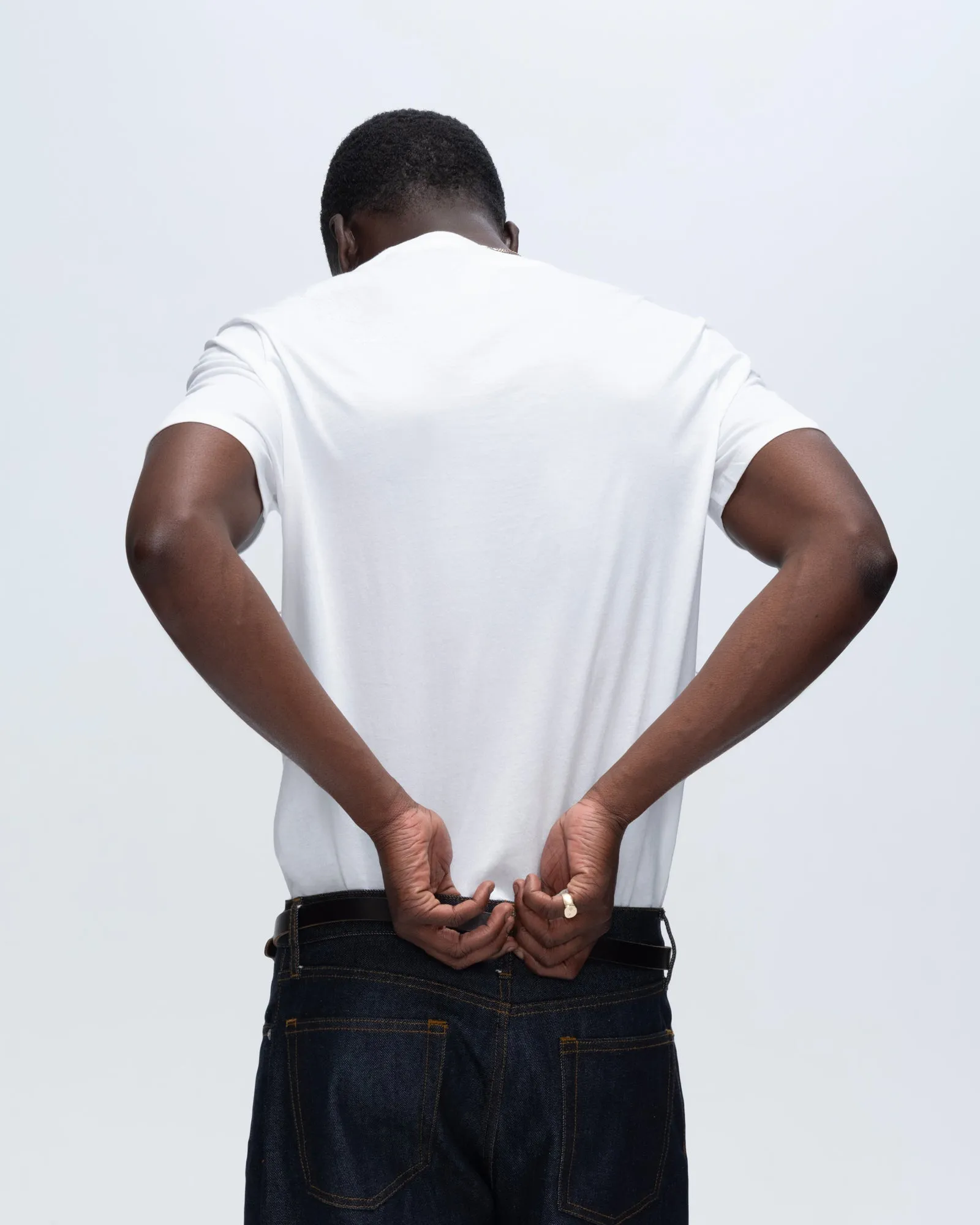 Classic Jersey Crew Neck Tee - White fitted form
