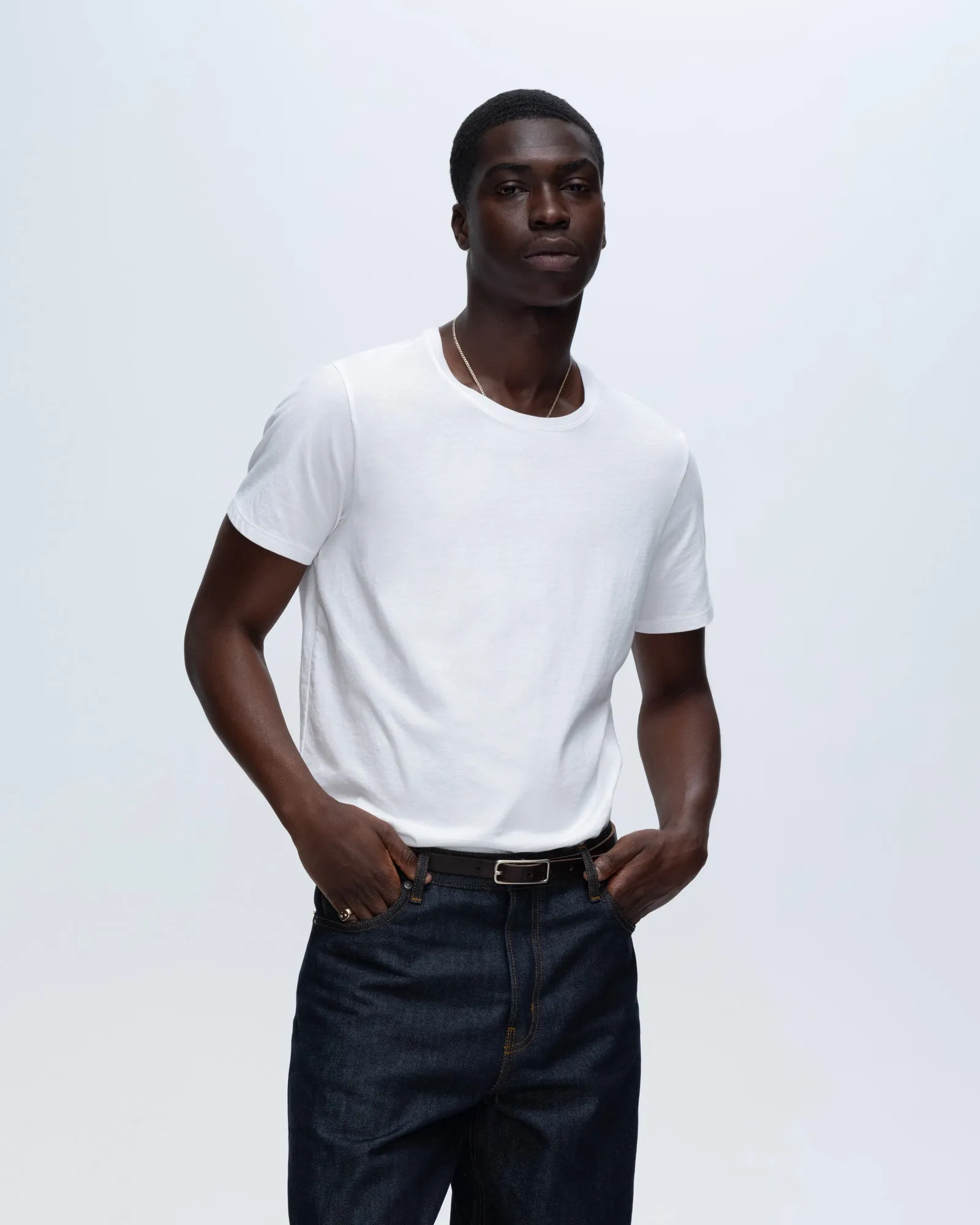 Classic Jersey Crew Neck Tee - White chill gear