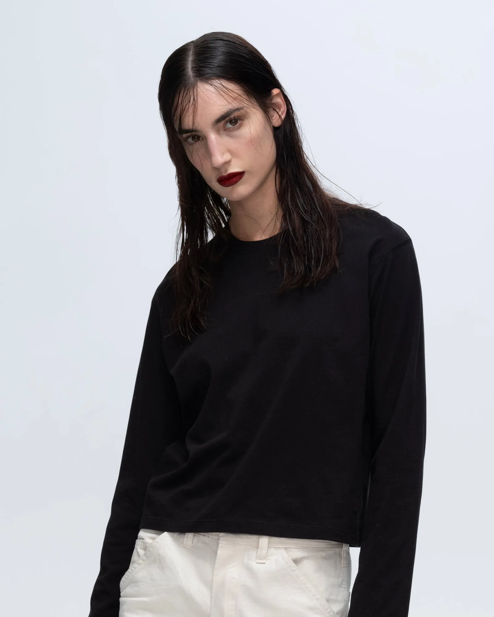 Classic Jersey Long Sleeve Boy Tee - Black versatile piece