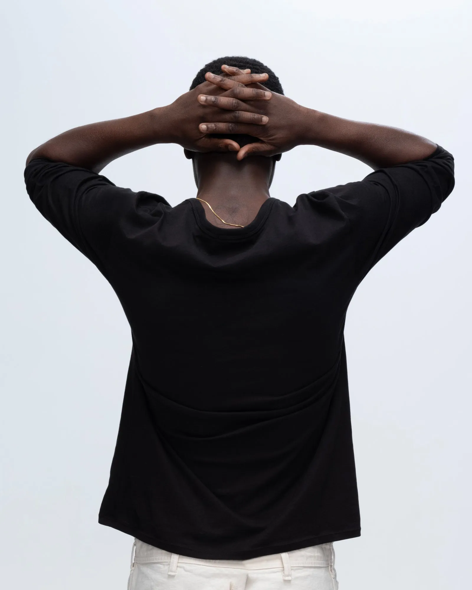 Classic Jersey Long Sleeve Henley - Black graphic trend