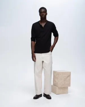 Classic Jersey Long Sleeve Henley - Black classic touch