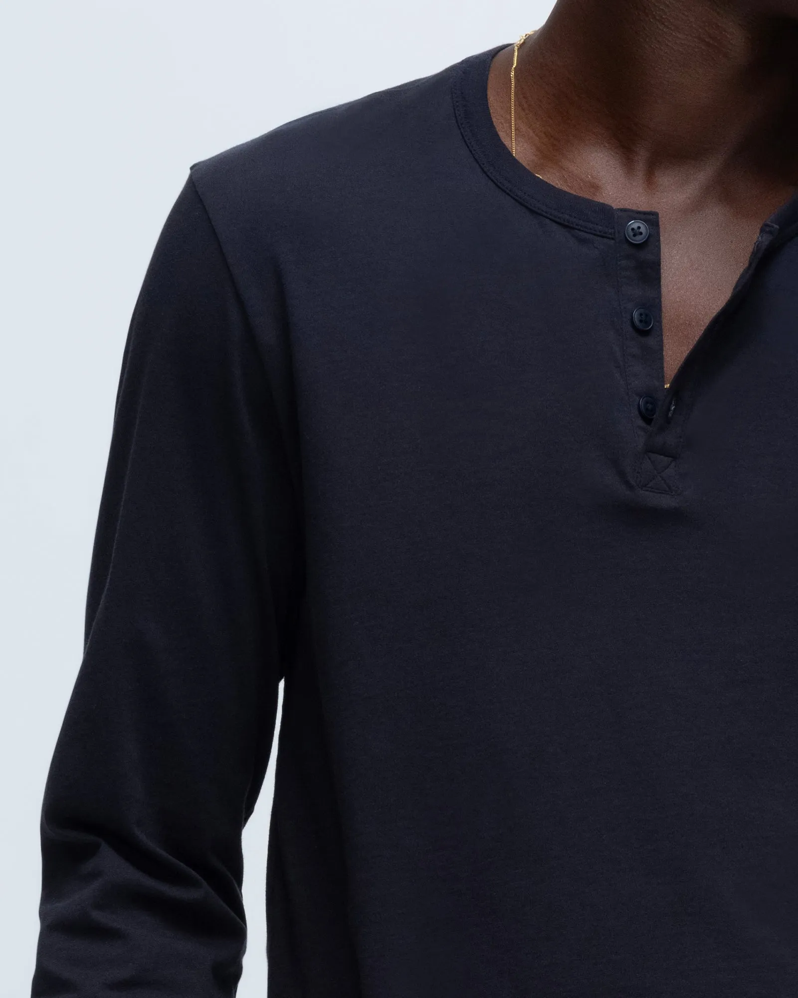 Classic Jersey Long Sleeve Henley - Midnight soft core