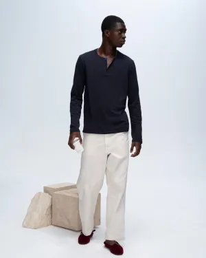 Classic Jersey Long Sleeve Henley - Midnight match vibe