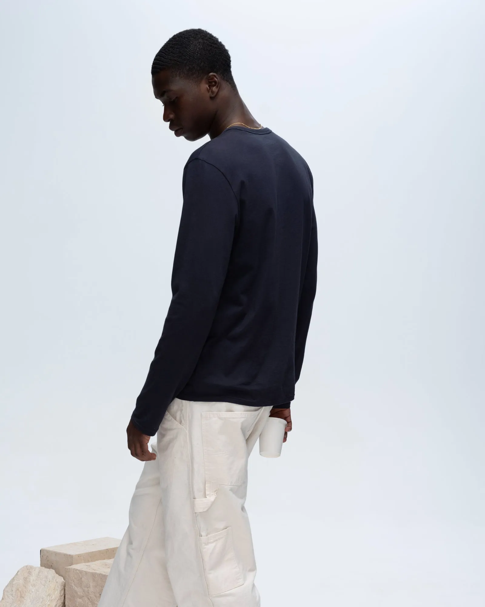 Classic Jersey Long Sleeve Henley - Midnight creative edge