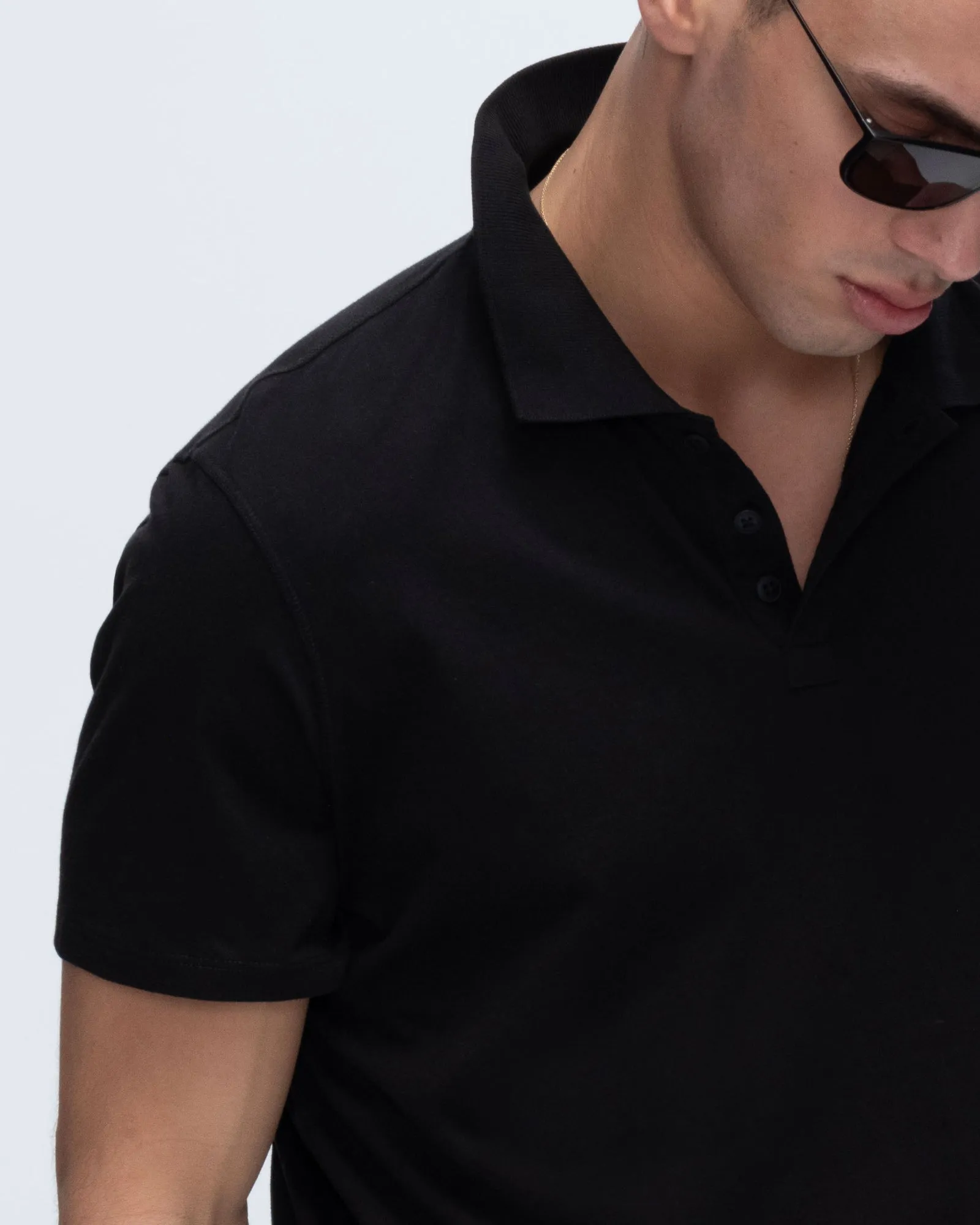 Classic Jersey Polo - Black natural stance