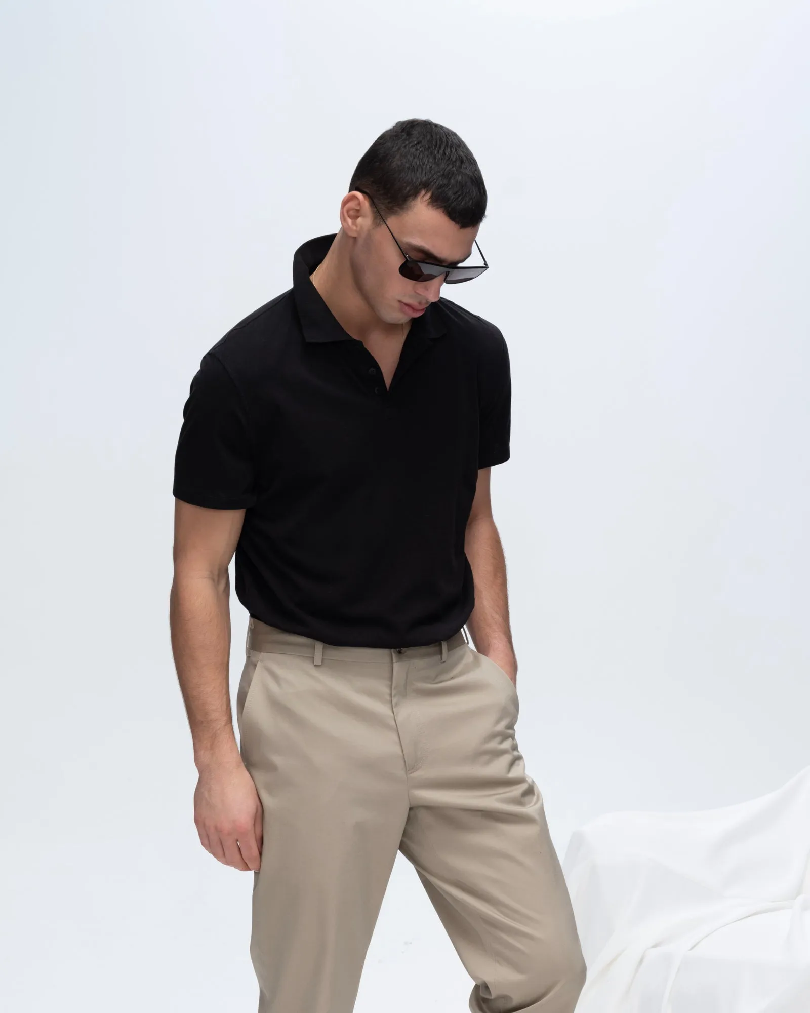 Classic Jersey Polo - Black clean shape