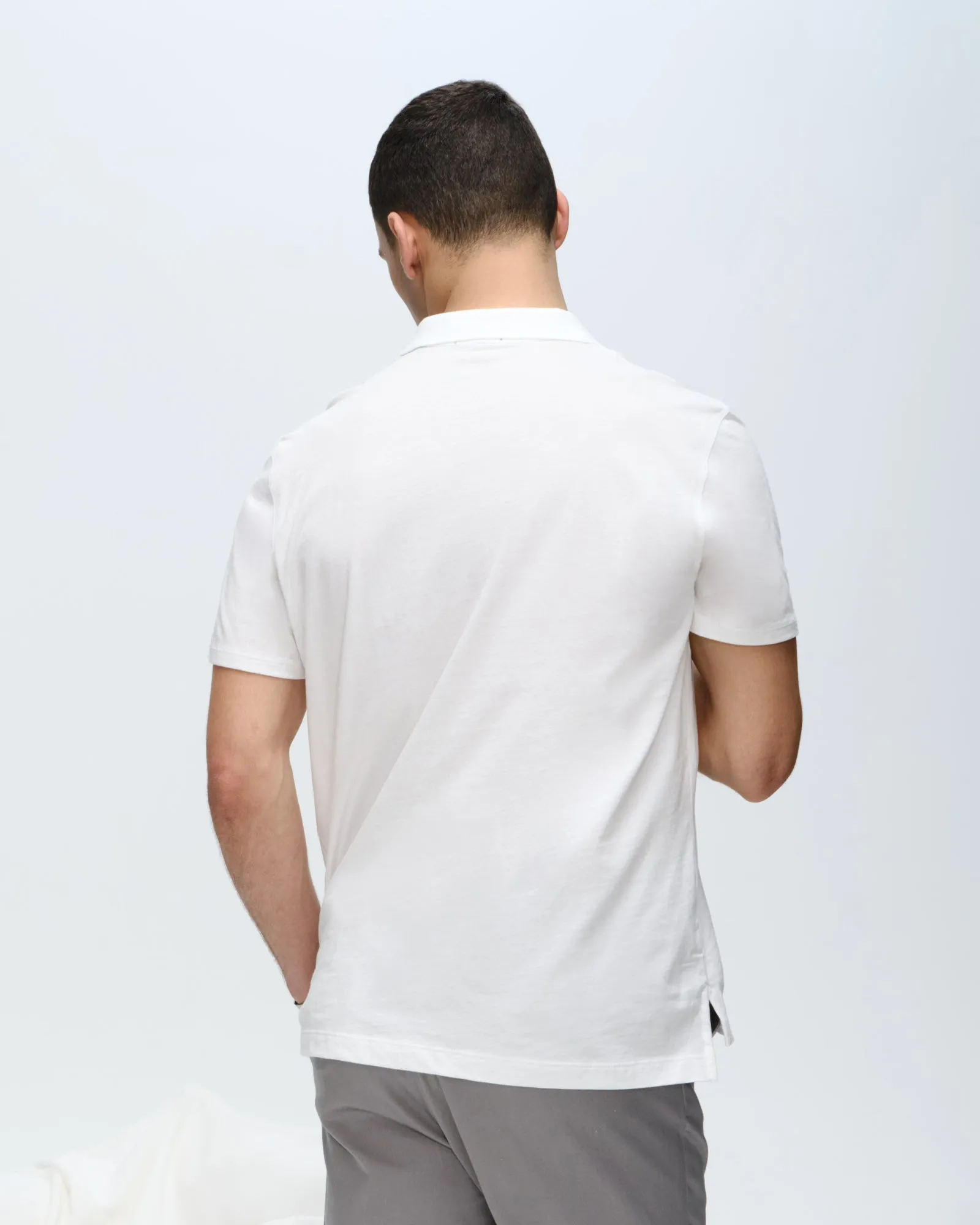 Classic Jersey Polo - White commute ready