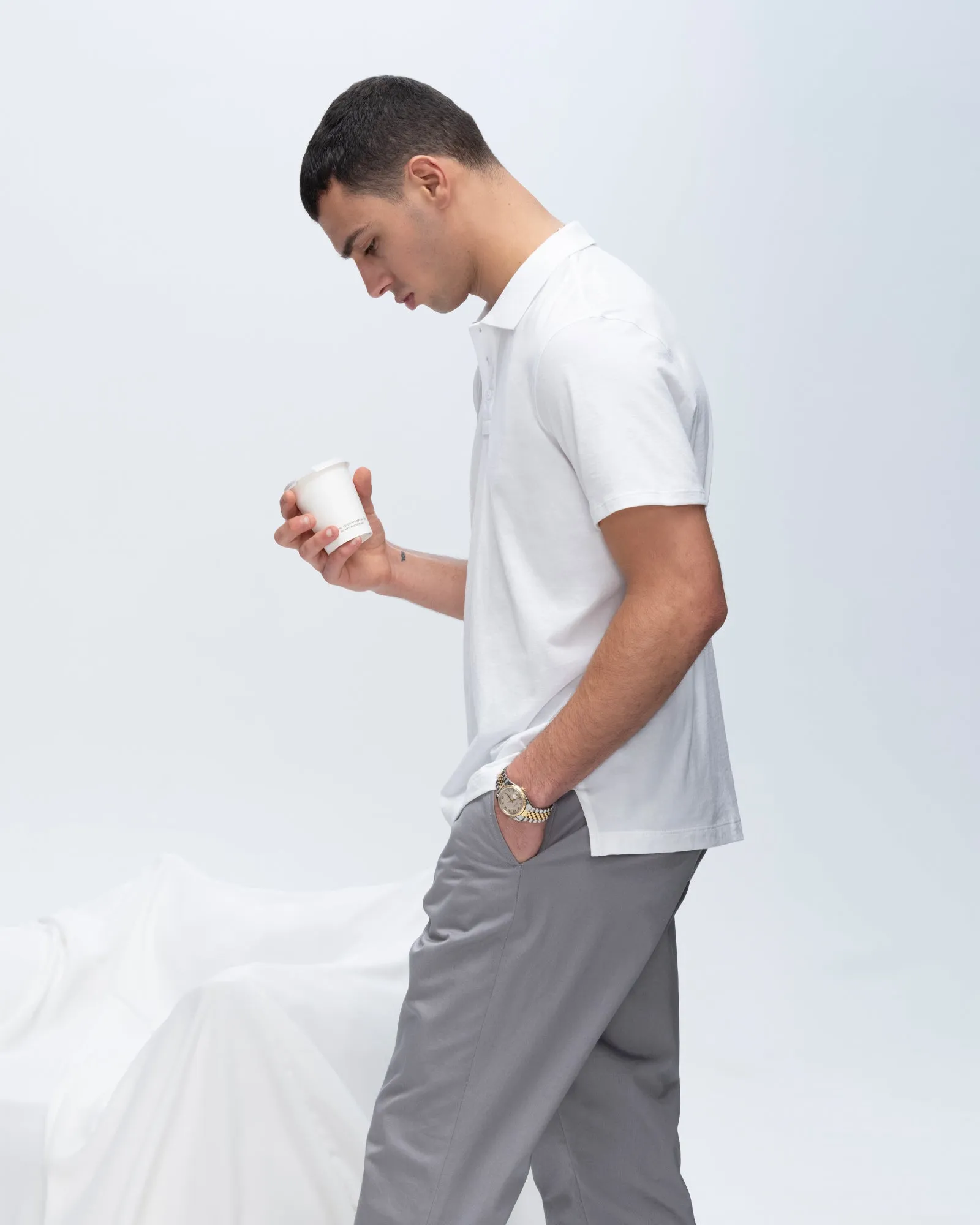 Classic Jersey Polo - White quality feel