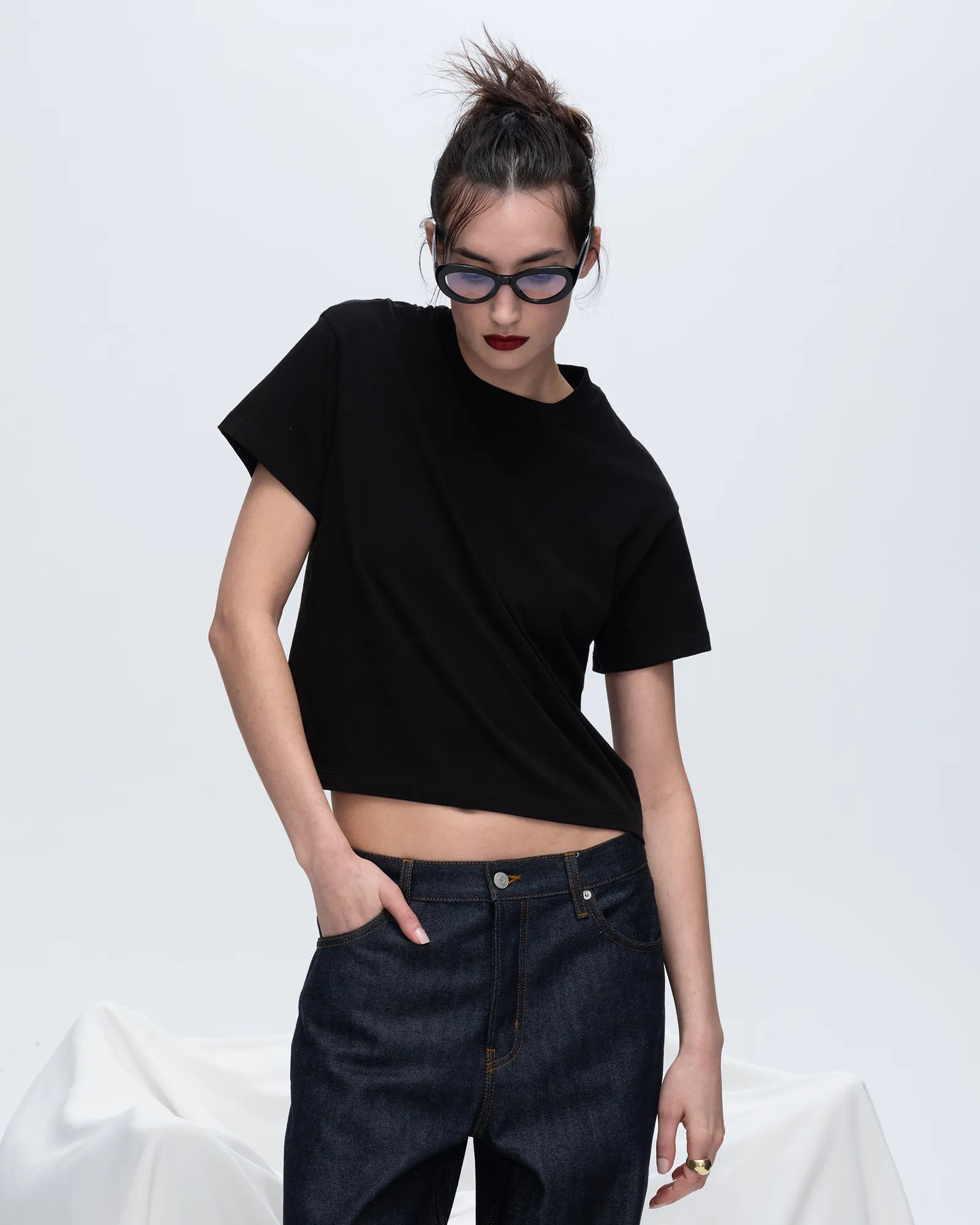 Classic Jersey Short Sleeve Boy Tee - Black creative cut