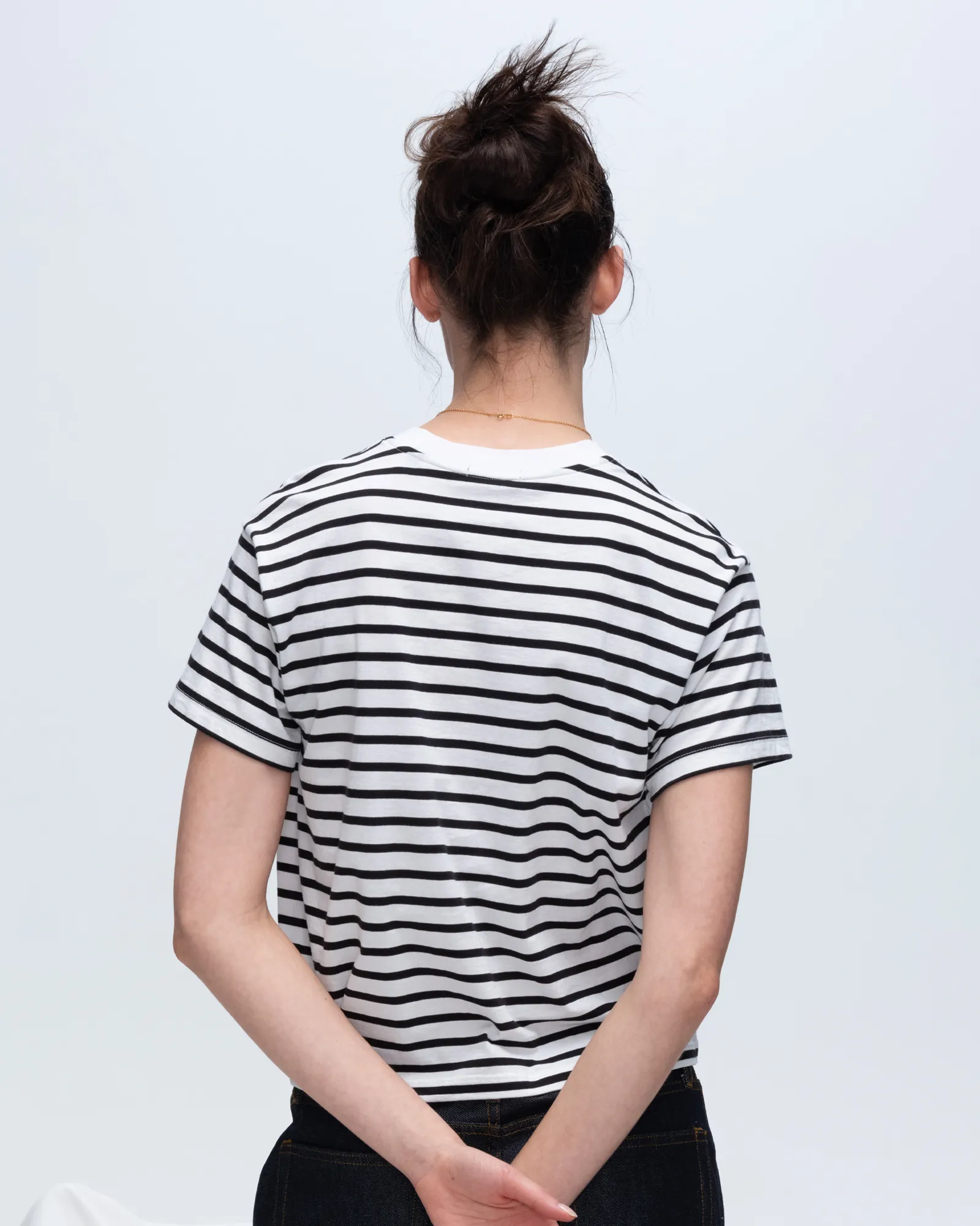 Classic Jersey Short Sleeve Boy Tee - Black/ White Stripe feel good