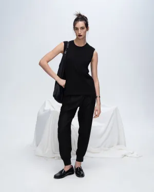 Classic Jersey Sleeveless Boy Tee - Black bare look