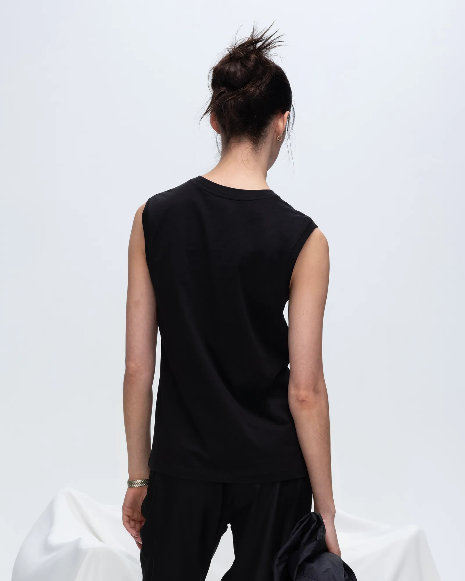 Classic Jersey Sleeveless Boy Tee - Black chill tone