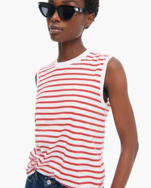 Classic Jersey Sleeveless Boy Tee - White/ Cardinal Red day mode