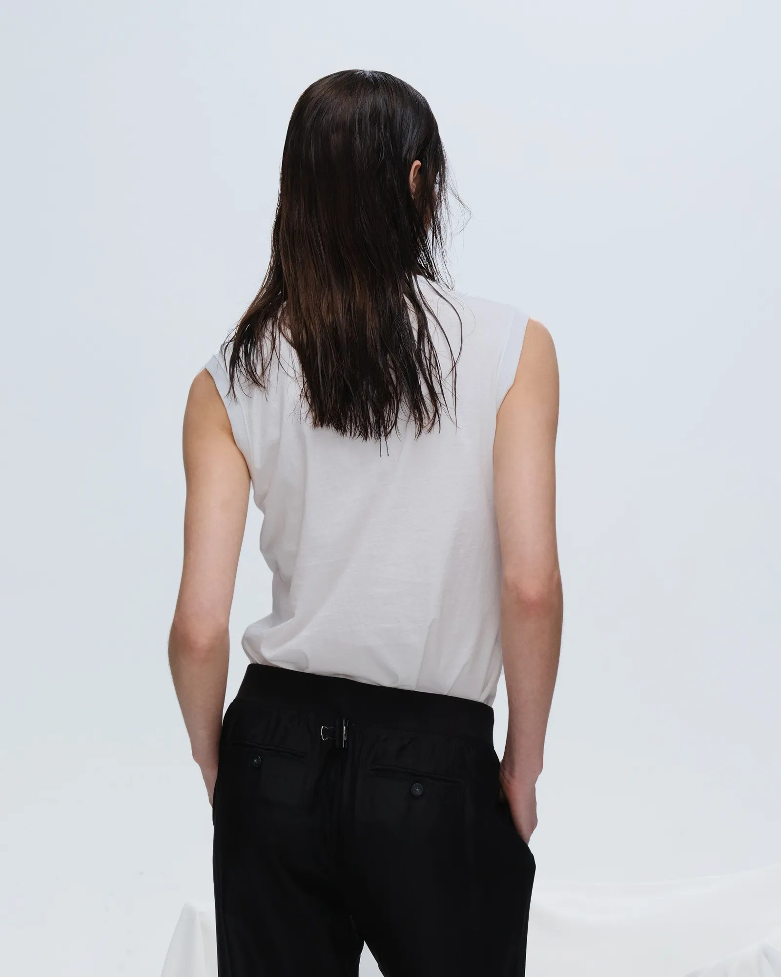 Classic Jersey Sleeveless Boy Tee - White effortless wear