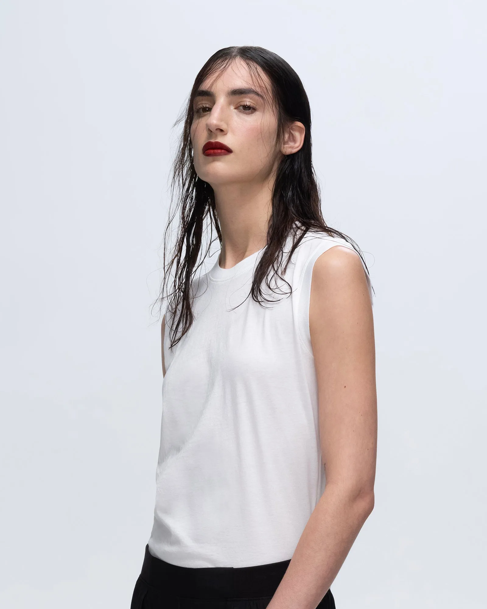 Classic Jersey Sleeveless Boy Tee - White ease code