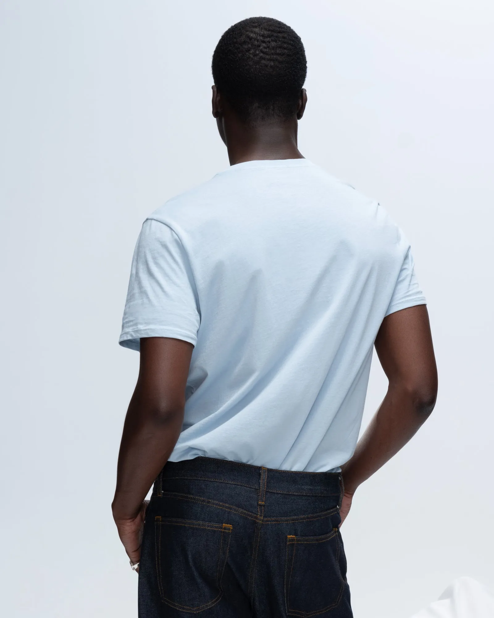 Classic Jersey V-Neck Tee - Blue casual shift