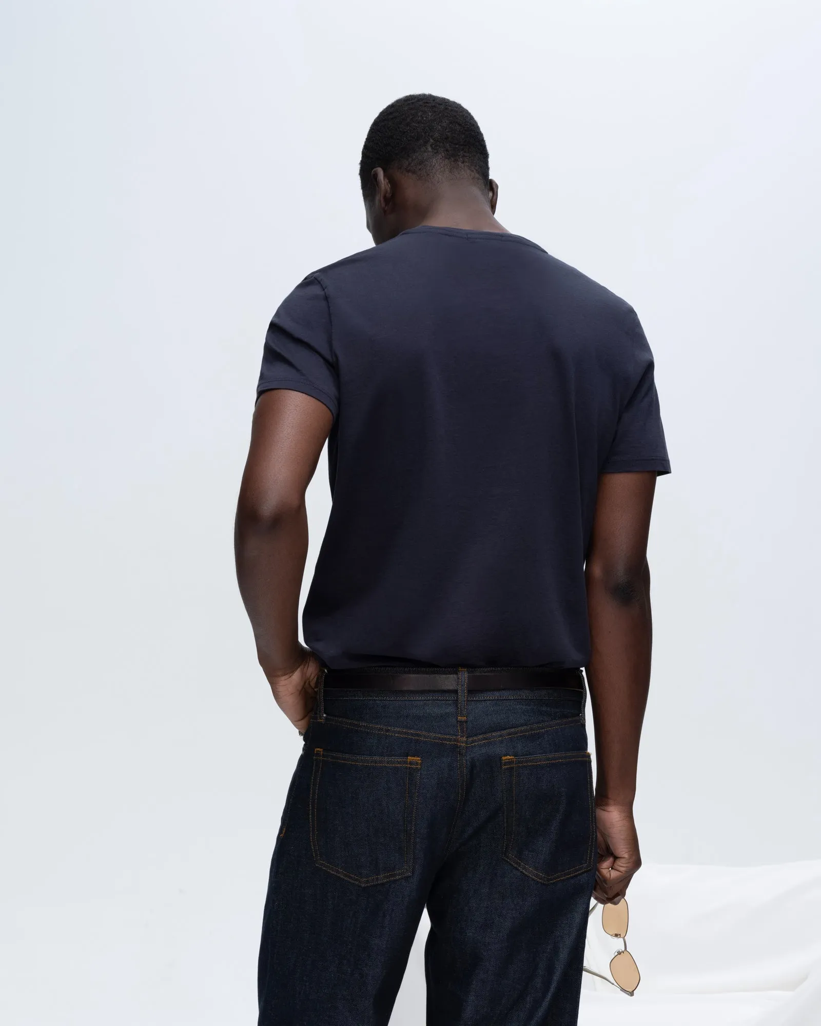 Classic Jersey V-Neck Tee - Midnight smooth feel