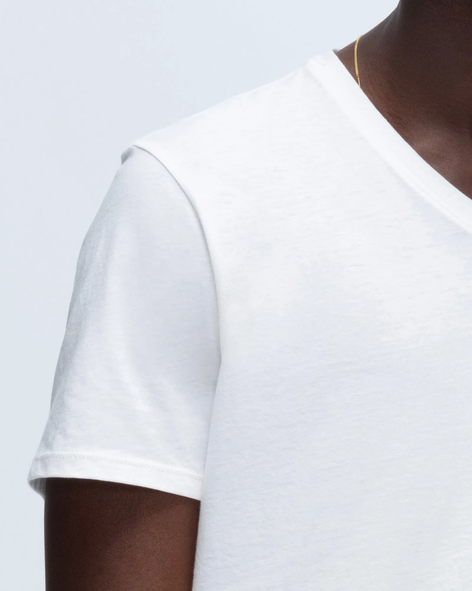 Classic Jersey V-Neck Tee - White happy wear