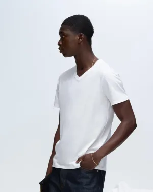 Classic Jersey V-Neck Tee - White love layer