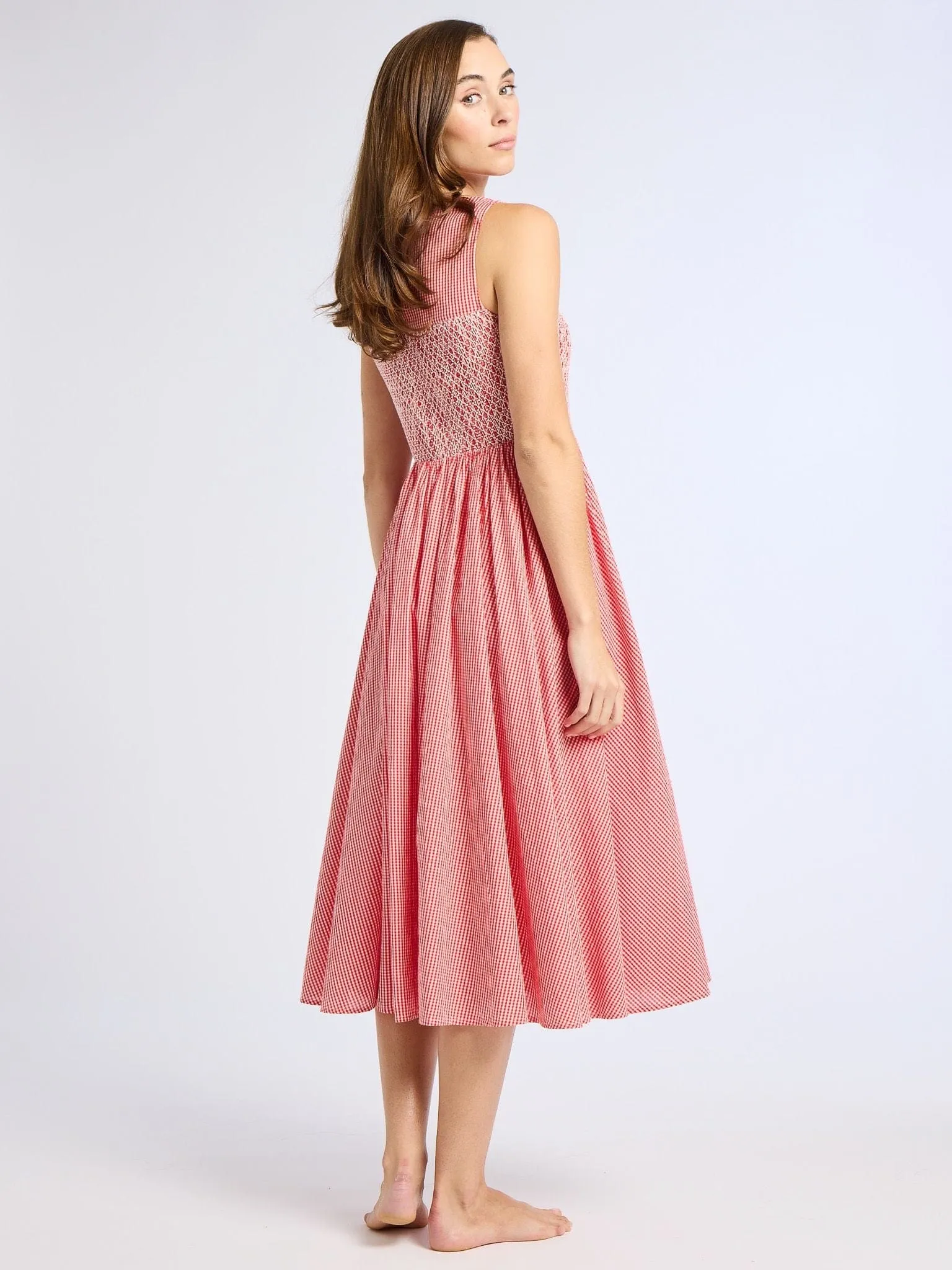 Coco Dress in Red Gingham sunny tone