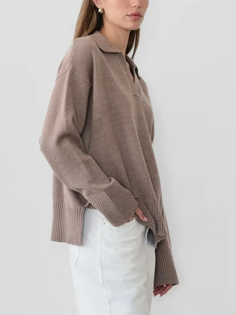 Colette Collared Sweater Neutral Mood